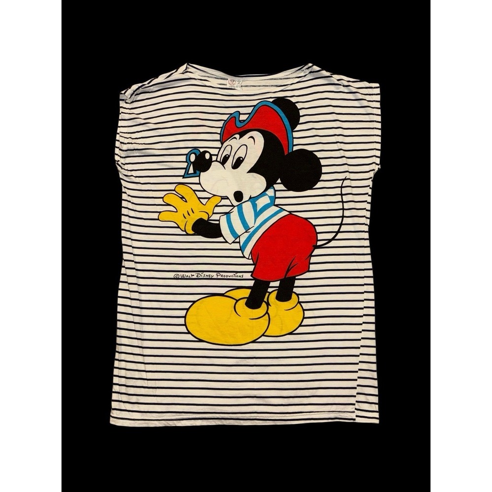 VTG 90s Double Sided All Over Mickey‎ Mouse Sleeveless Tunic/Dress Made In Italy